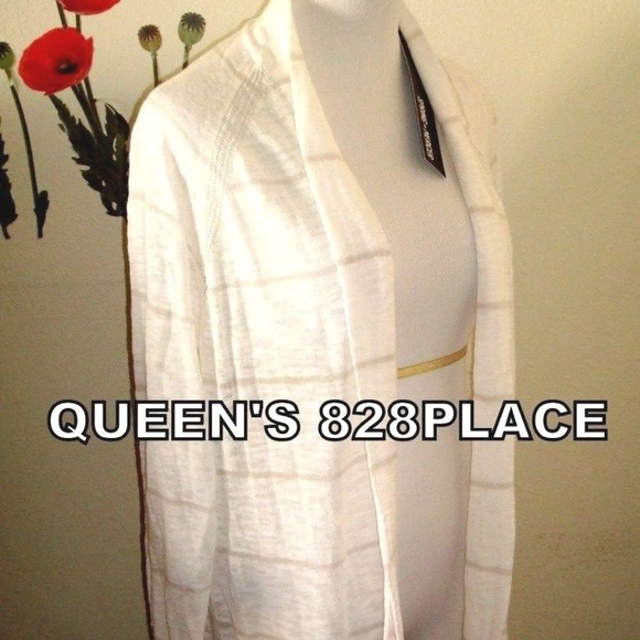 Nwt Womens Plus size 1X Spring & Mercer Beige Light LONG OPEN CARDIGAN Sweater - Picture 2 of 9